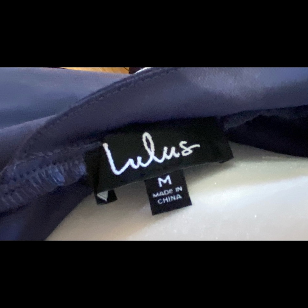 NWT Lulu’s Slate Blue Long Sheer Dress/Gown - Picture 6 of 10